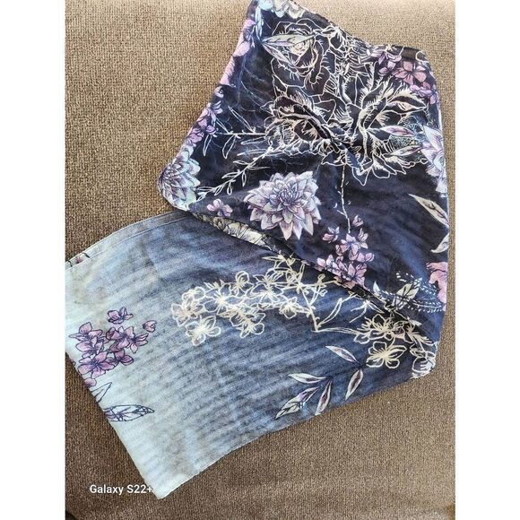 Scarf in Blues and Purples 70×13" - Picture 3 of 11